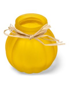 Vase bucolique jaune 8 cm + raphia