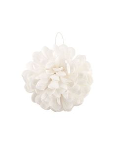 Boule Fleurs Tissu Ivoire - 20 cm