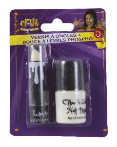 Vernis et rouge à lèvres - phosphorescent