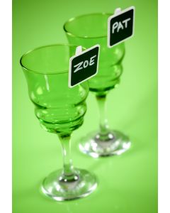 6 Marque-places ardoises carrées sur pince - blanc