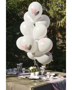 Ballons coeurs - rose x8
