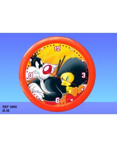 Horloge Titi et sylvestre - rouge