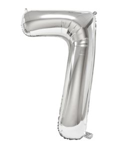 Ballon métallisé argent chiffre 7 pas cher