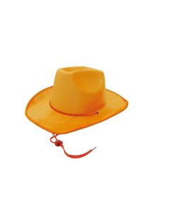 Chapeau velours cow boy adulte orange