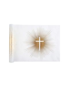 Chemin de Table croix communion blanc et or