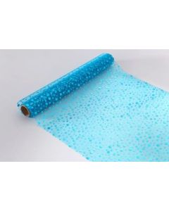 Chemin de table organza - Pois turquoise