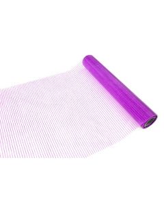 Chemin de table en organza strié fuchsia