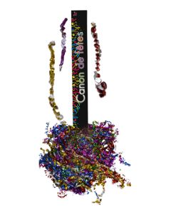 Canon à serpentins métallisés multicolores - 20 cm