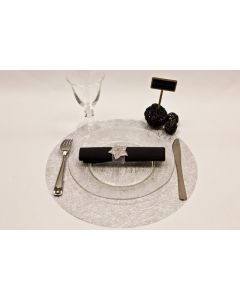 Sets de table Intissé métallisé rond - Argent