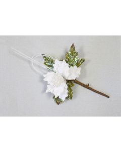 Poinsettia pailleté - blanc