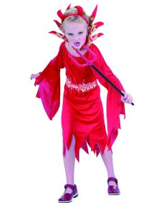Costume fille diablesse avec flammes - Taille 7/9 ans