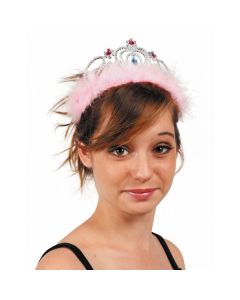 Diadème marabout rose