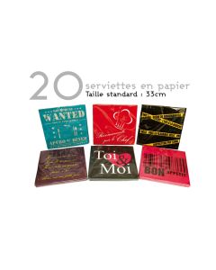 20 Serviettes citation humoristique