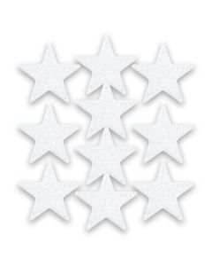 8 étoiles pailletées blanches