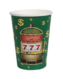 Gobelet casino vert, rouge et or x10