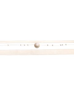 Guirlande deco avec perle et ruban - ivoire