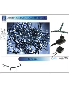 Guirlande clignotante 240 leds blanches 12M