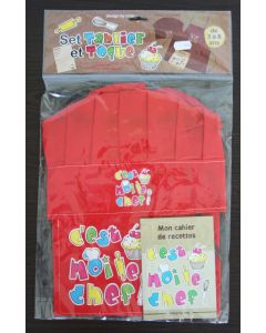 Tablier et toque pour enfant - rouge
