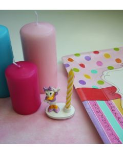 Bougie jaune et blanche anniversaire Daisy