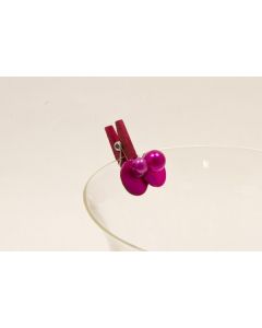 Lot 6 pinces déco aspect nacre Fushia