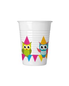 8 gobelets anniversaire hibou