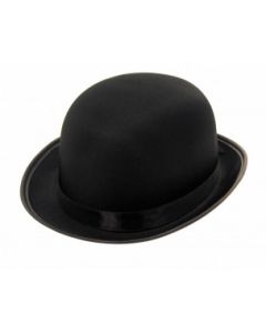 Chapeau melon en tissu noir