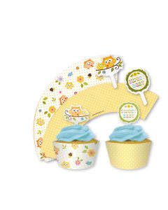 Caissettes à cupcakes + piques hibou  x12