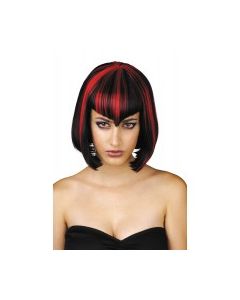 Perruque midnight rouge et noire