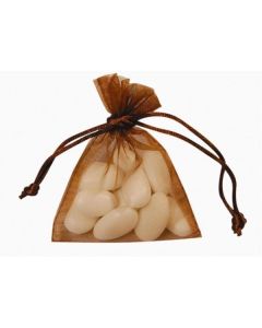Sacs à dragées en organdi MM chocolat