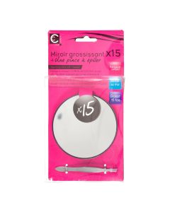 Miroir grossissant et sa pince à épiler