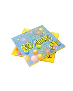 20 serviettes Joyeux Anniversaire 60 ans