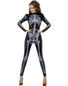 Costume femme fever justaucorps squelette - Taille XS