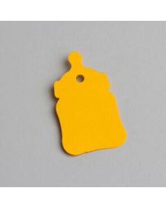 Etiquette forme biberon - jaune 3,5 cm x 5,5 cm