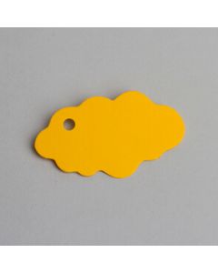 Etiquette forme nuage - jaune 6 cm x 3,5 cm