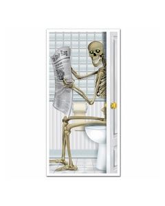 Poster squelette toilette