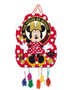 Piñata Minnie rouge à pois blancs