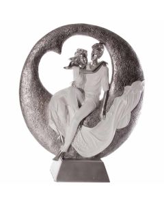 Figurine couple sur la lune - 40 cm