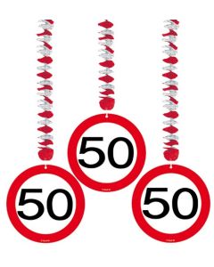 Lot de 3 suspensions d'anniversaire - 50 ans