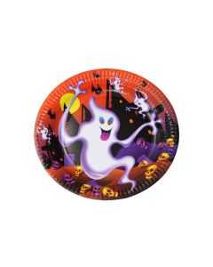 6 assiettes fantôme Halloween - 22,5 cm
