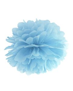 Pompon bleu clair - 25 cm