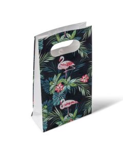 6 pochettes cadeaux tropicales flamant rose