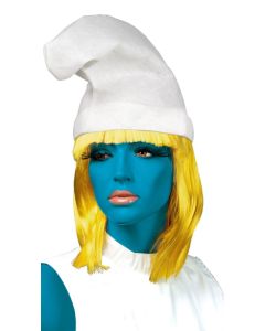 Bonnet lutin bleu - Blanc