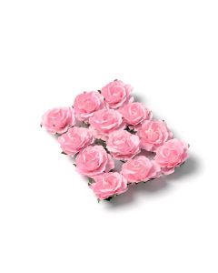 12 Roses papier sur tige roses