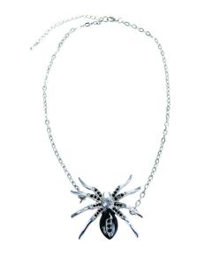 Collier araignée pierres noires