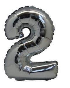 ballon métal argent chiffre 2