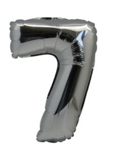 ballon métal argent chiffre 7