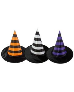 Chapeau de sorcière enfant - tissu rayé