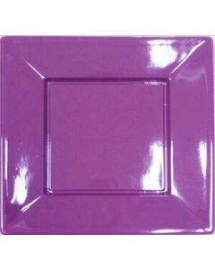 8 assiettes plastique carrées pourpres