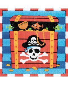 Serviettes Coffre au trésor - Pirates - x16 - GM