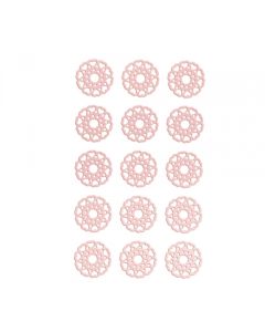 15 ronds dentelle roses à coller - diamètre 2.7 cm
